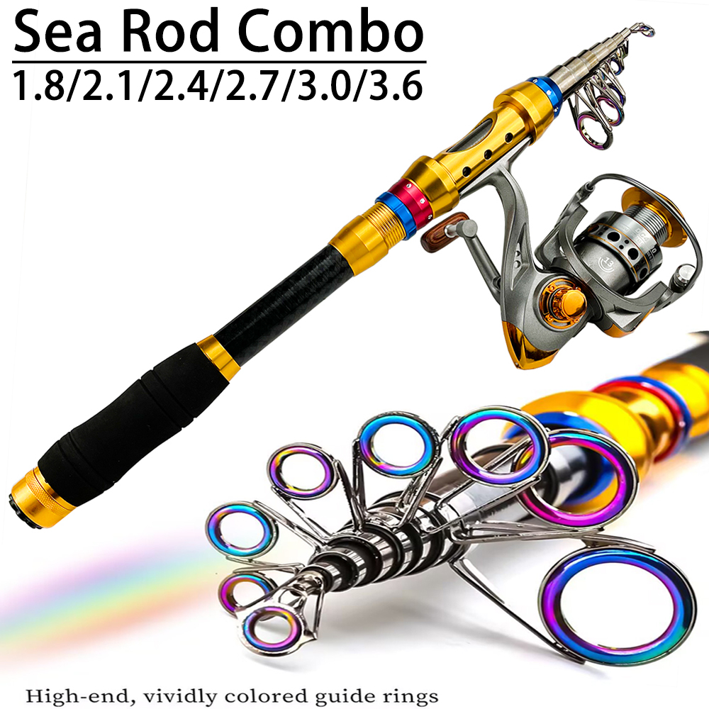 Fishing Equipment Europe - 1.8-3.6m Telescopic Fishing Rod Fishing Reel