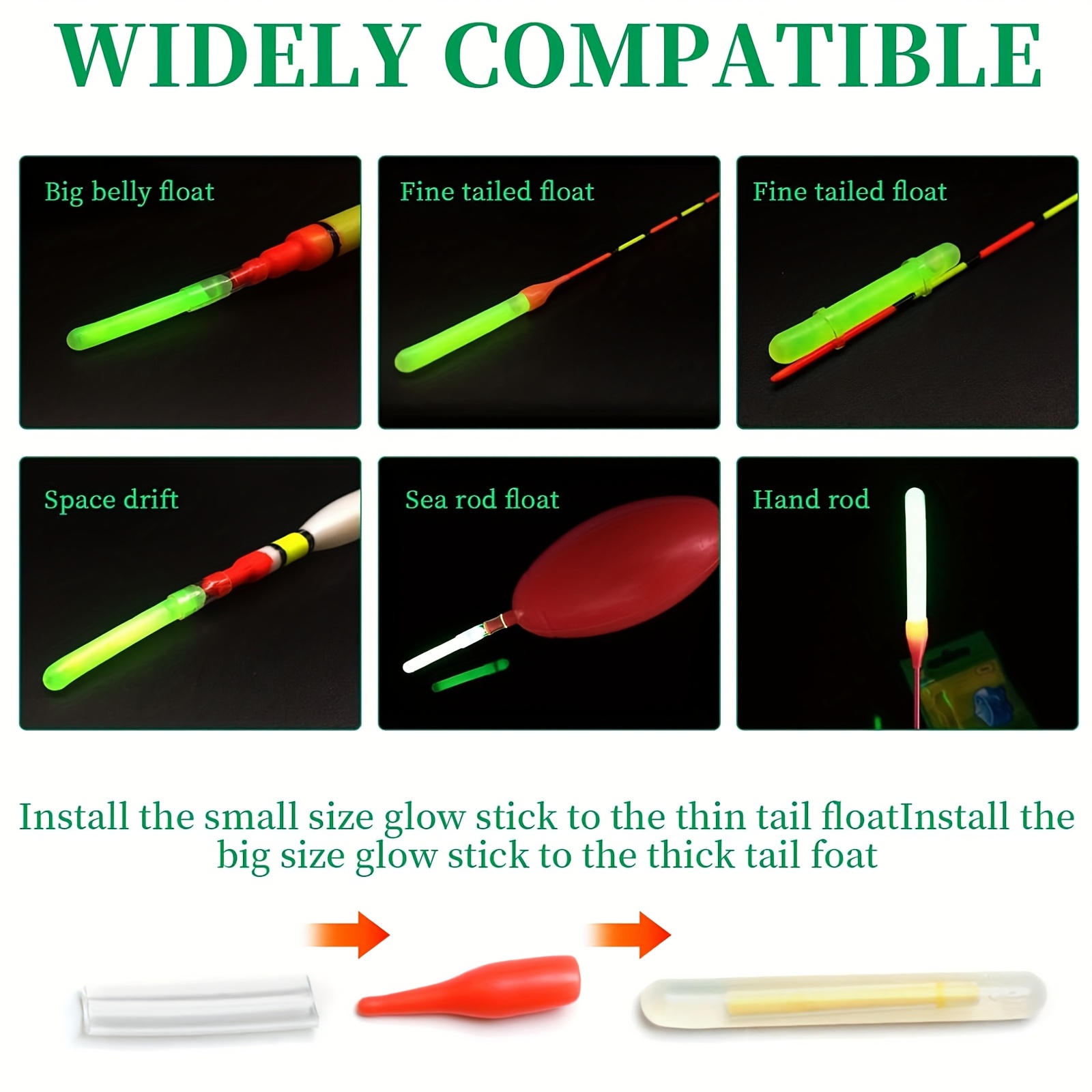 100PCS Fishing Glow Sticks Set - огляд і ціна Night Float Fishing